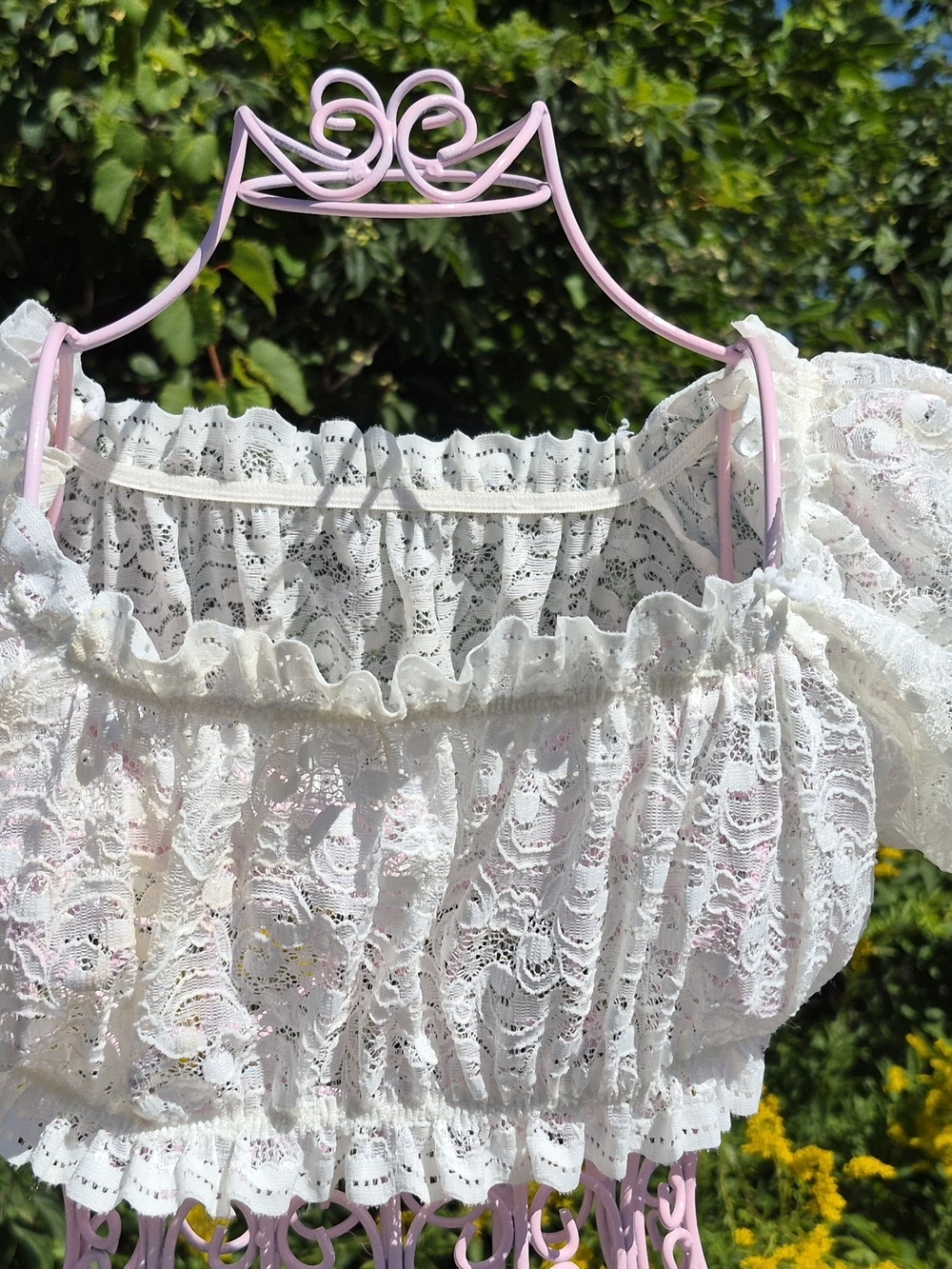 Women's White Lace Off-Shoulder Top - Elegant Summer Look